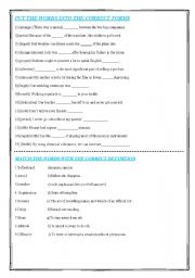 English Worksheet: NEW BRIDGE TO SUCCESS VOCABULARY WORKSHEET(PHRASAL VERBS-WORD FORMATION)