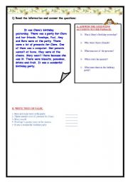 English Worksheet: SIMPLE PAST TENSE WORKSHEET-3 PAGES