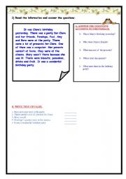 SIMPLE PAST TENSE WORKSHEET-3 PAGES