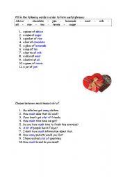 English worksheet: Countables - Uncountables