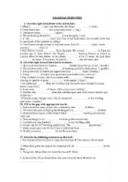 English Worksheet: GRAMMAR