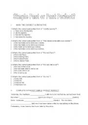 English worksheet: Past Perfect