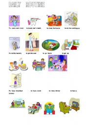 English Worksheet: daily routine