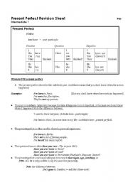 English Worksheet: Present Perfect Tense