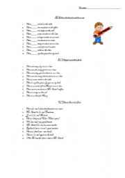 English Worksheet: There is or There are