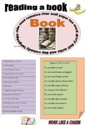 English Worksheet: ABOUT BOOKS
