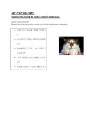 English Worksheet: My cat squints