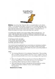 English Worksheet: Groundhog Day 