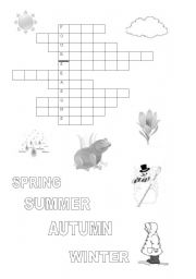 English Worksheet: Four Seasons Crossword