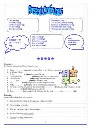 English Worksheet: Present Continuous