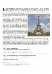 English Worksheet: France and its immigrants