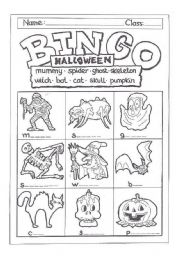 English Worksheet: Bingo Halloween