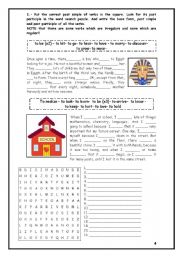 English Worksheet: sentences and word search puzzle of past simple & past participle (4)