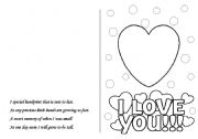 English Worksheet: mothers day postcard