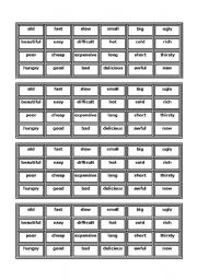 English Worksheet: adjective dominoes