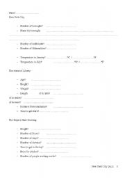 English Worksheet: New York City Webquest
