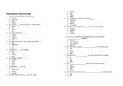 English Worksheet: Vocabulary Revision - Intermediate