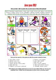 English Worksheet: Are you fit?