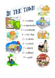 Town vocabulary - worksheet
