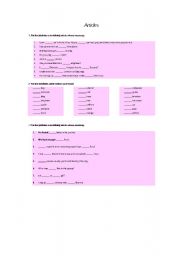 English worksheet: Articles - exercises