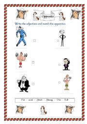 English Worksheet: opposites