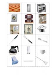 English worksheet: kitchen things