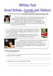 English Worksheet: GB - Locals and Visitors
