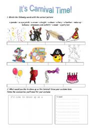 English Worksheet: Its Carnival Time!