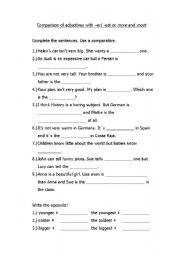 English Worksheet: Comparatives and superlatives