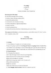 English worksheet: Travelling. London tour