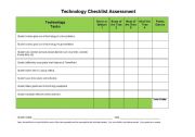 English worksheet: Technology Checklist Assessment