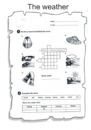 English Worksheet: weather