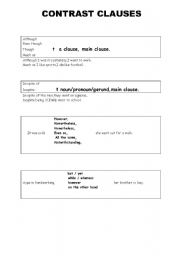 English worksheet: CONTRAST CLAUSES