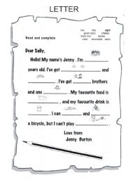 English Worksheet: letter