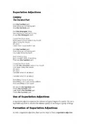 English worksheet: superlative songs