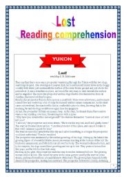 English Worksheet: Lost: reading comprehension (whole project) (11 pages)