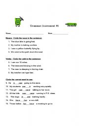 English worksheet: Grammar Assessment