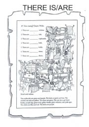 English Worksheet: there is/are