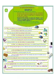 English Worksheet: Past Continuous