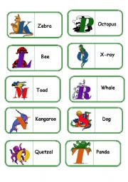 English Worksheet: ABC Domino nr 2 of 2 pages
