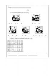 English worksheet: Parts and objects of the house