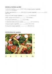 English worksheet: vegetable