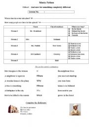 English worksheet: Monty Pythons lesson 42