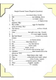 English Worksheet: present simple