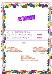 English Worksheet: past continuous