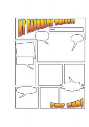 COMIC BOOK STYLE WORKSHEET 