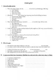 English worksheet: WORD QUIZ