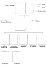 English worksheet: British royal family tree