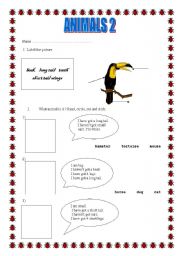 English worksheet: Describing animals