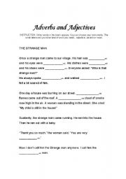 English worksheet: Adverbs and Adjectives Gapfill